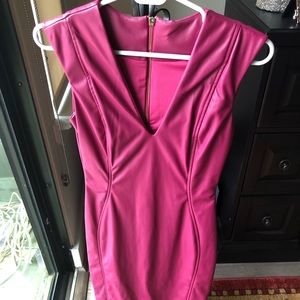 Pink leather dress